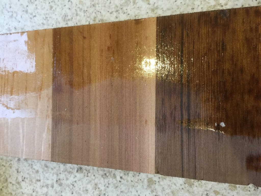 cpes treated cedar wood sample with natural wood surface achieved
