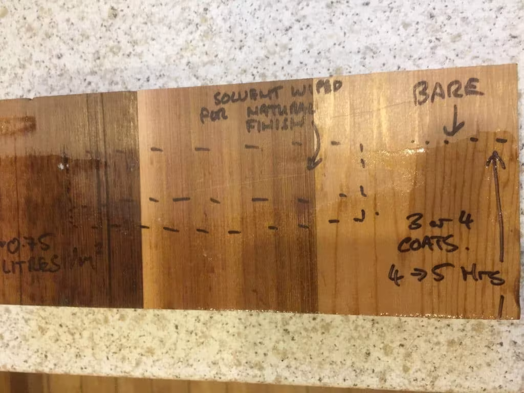 cedar sample treated with SMITHS CPES then treated to acheve a natural finish
