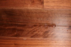 Wet edge of plywood from bath use