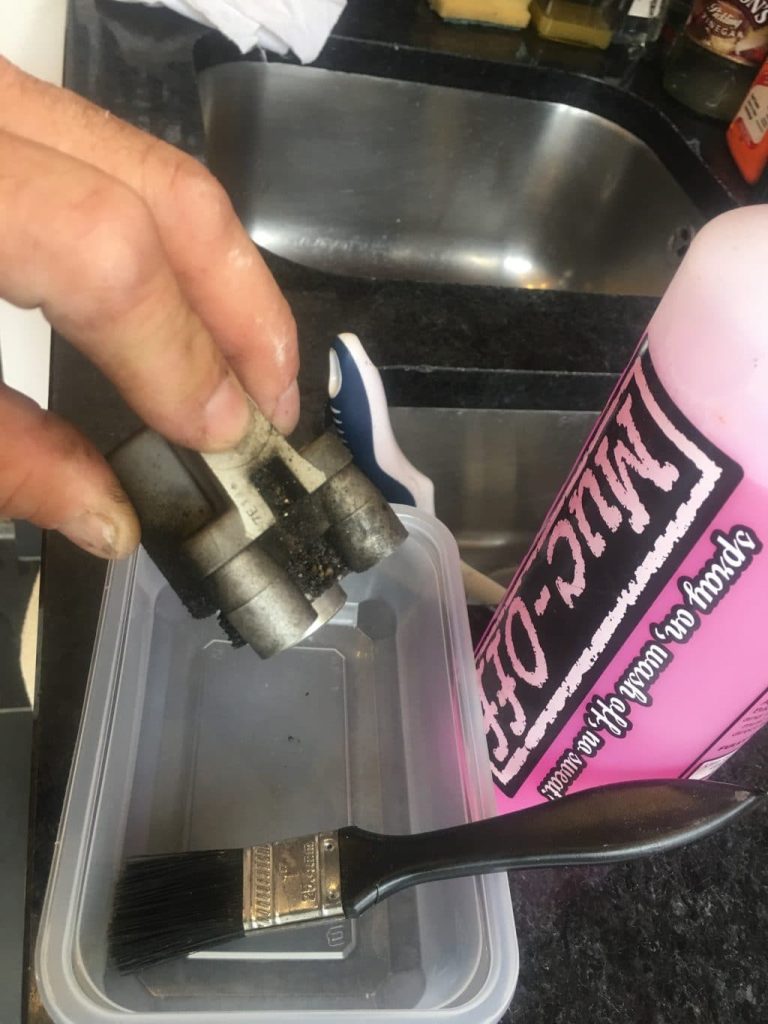 Cleaning leaking ducati motorcycle clutch slave cylinder
