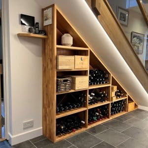 Finished under stairs Winerack