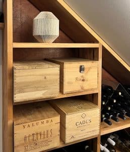 under stair wine store wine boxes
